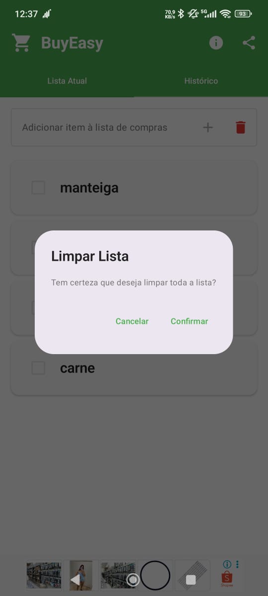 Criando lista de compras